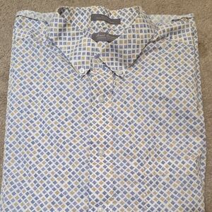 Daniel Cremieux Blue and Tan Patterned Shirt